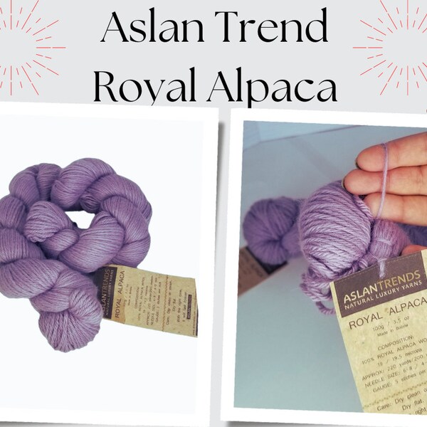 Aslan Trend **Royal Alpaca **Ultra soft Alpaca yarn! Fine High quality Luxury fiber! Two Lavender hanks will make a wonderfully soft shawl.