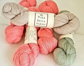 Pura Bella Yarns - Pura Wool Silk Lace.  630 yds. Made in the USA