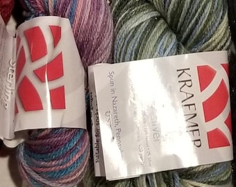 Kraemer Yarn "Sterling Silk and Silver" sock weight 100gr-490yds