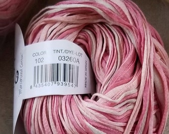 Hilo de cinta de algodón Katia Maui color rosa empolvado, grosor Aran
