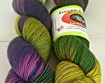 Done Roving Yarns*Frolicking Feet Dk* Handpainted  Infused-Dyed Yarns. Superwash Merino, USA Made