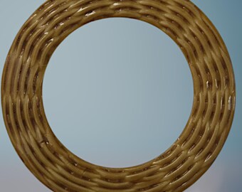 Elegante broche de bufanda con anilla en O de mimbre tejido, de 5 cm de tamaño con una abertura de 3,8 cm. Complementa tu chal o bufanda.