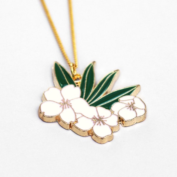 Plumeria Necklace // Frangipani Flower Necklace // White Flower Necklace // Floral Boho Jewelry // Tropical Summer Necklace