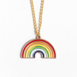 Collana arcobaleno // Collana con ciondolo retrò // Collana hippie colorata // Collana grunge // Ciondolo arcobaleno colorato // Collana kawaii carina