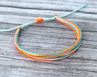 Custom Multicolor String Bracelet / Colorful Waterproof Bracelet / Stacking Summer Bracelet / Adjustable Surfer Bracelet / Choose Your Color