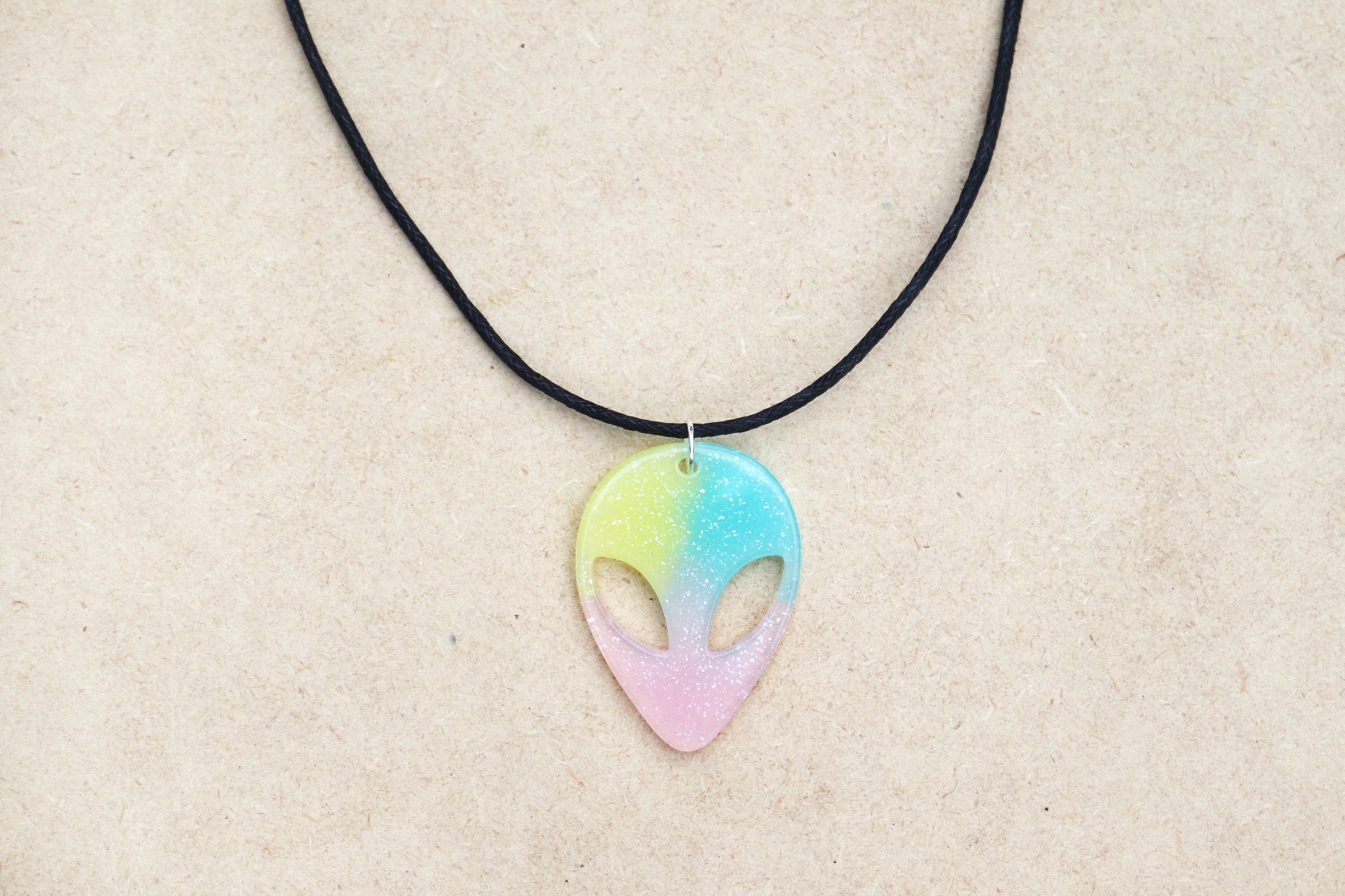 Pastel Alien Choker // Glitter Alien Necklace // Sparkly Etsy