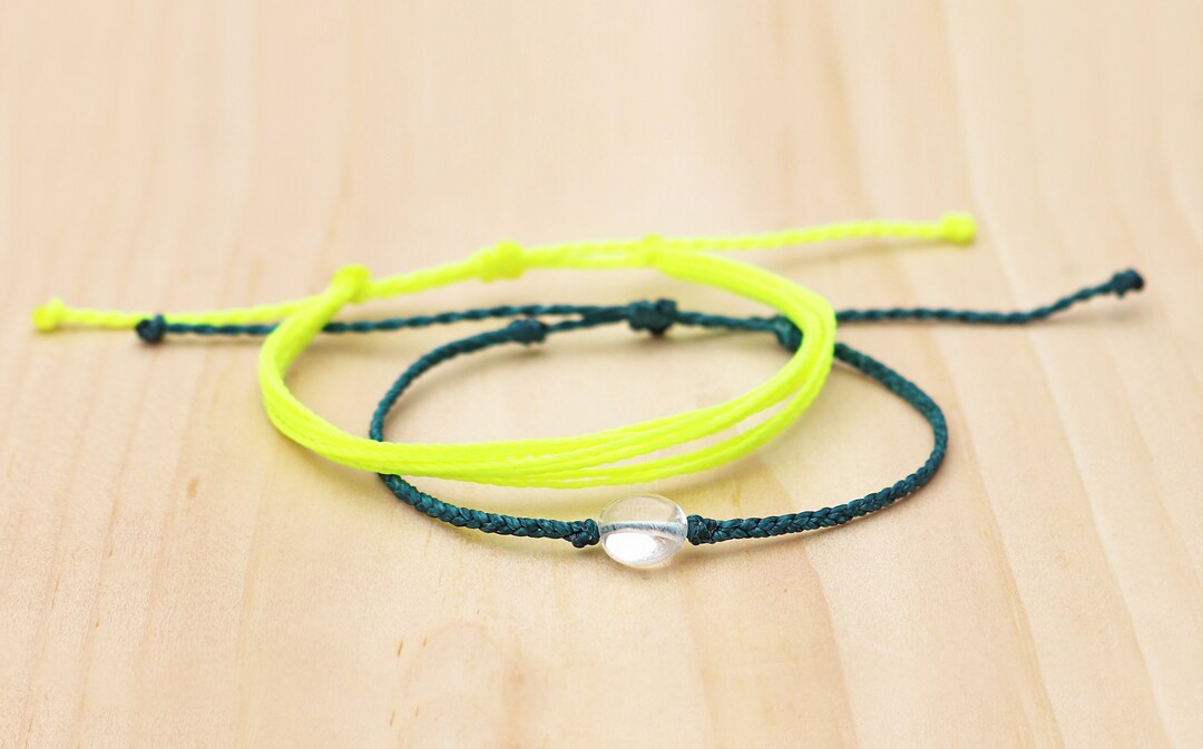 String Bracelet Stack Waterproof Neon Bracelet Stack / Set of 2 Adjustable Boho Surfer String ...