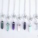 Crystal Point Necklace // Pentagram Necklace // Gemstone Necklace // Rose Quartz Fluorite Opalite Amethyst Agate // 90s Grunge Necklace 