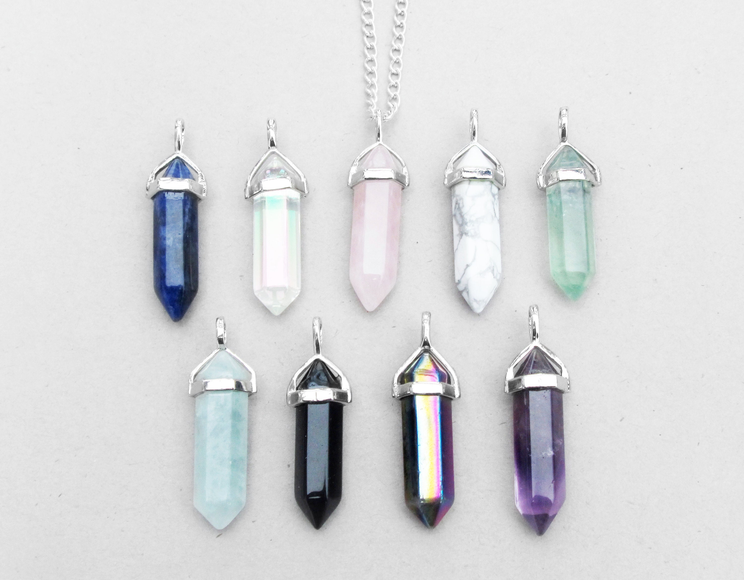 IMPERFECT Crystal Necklace / Quartz Necklace / Amethyst / Marble / So…