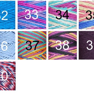 More colors available for these customized hemp letter bracelets. These colors include sky blue, a variegated combination of magenta, blue, and purple, another variegated combination of magenta, green, and yellow, another variegated combination of orange, yellow, and blue, french blue, rainbow, another variegated combination of purple, black, and yellow, dark plum, and a variegated red, white, and blue.