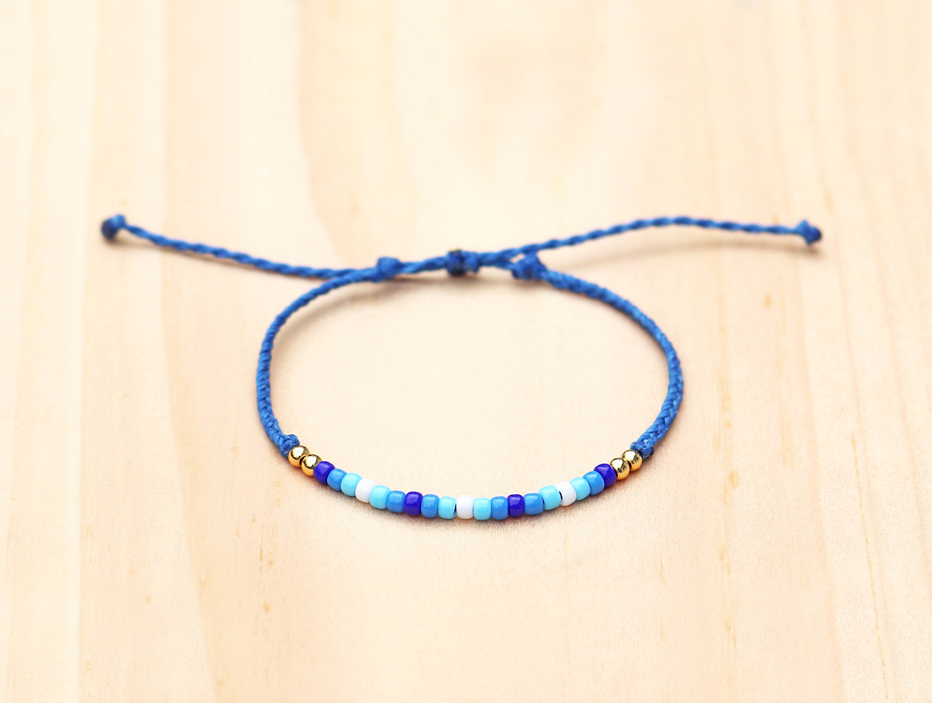 アクセサリー KAMIYA Mexican Beads Bracelet BLUE Mexican Evil Eye Woven Bracelet , Adjustable Bracelet