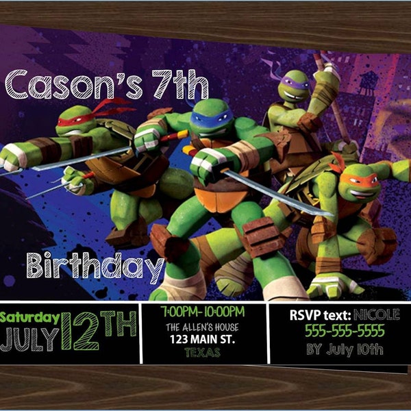 Teenage Mutant Ninja Turtles Invitation Printable