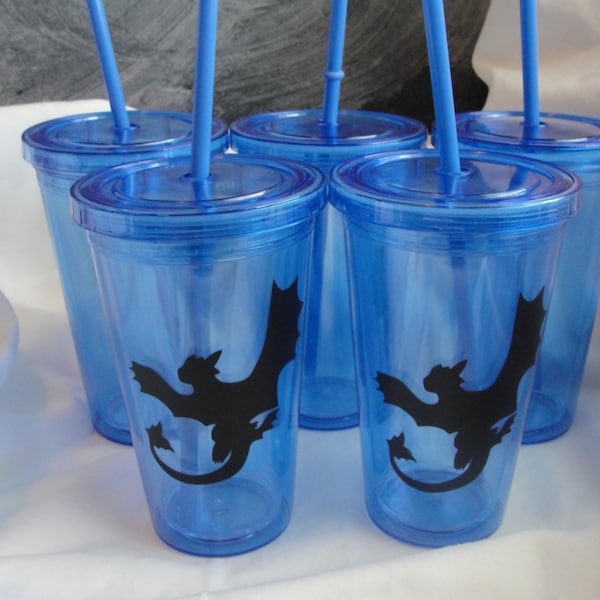 Toothless How to Train your Dragon Inspired Tumbler (Cup available in Blue, Orange, red)