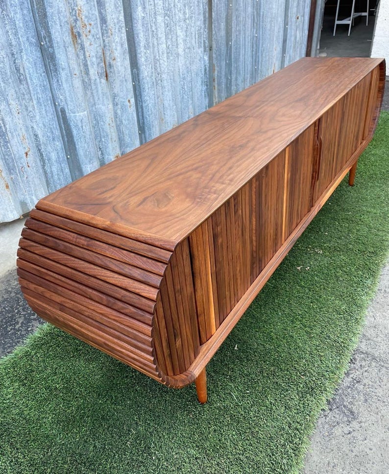 WestCoastModernLA Tambour Door Media Credenza - Thumbnail 3