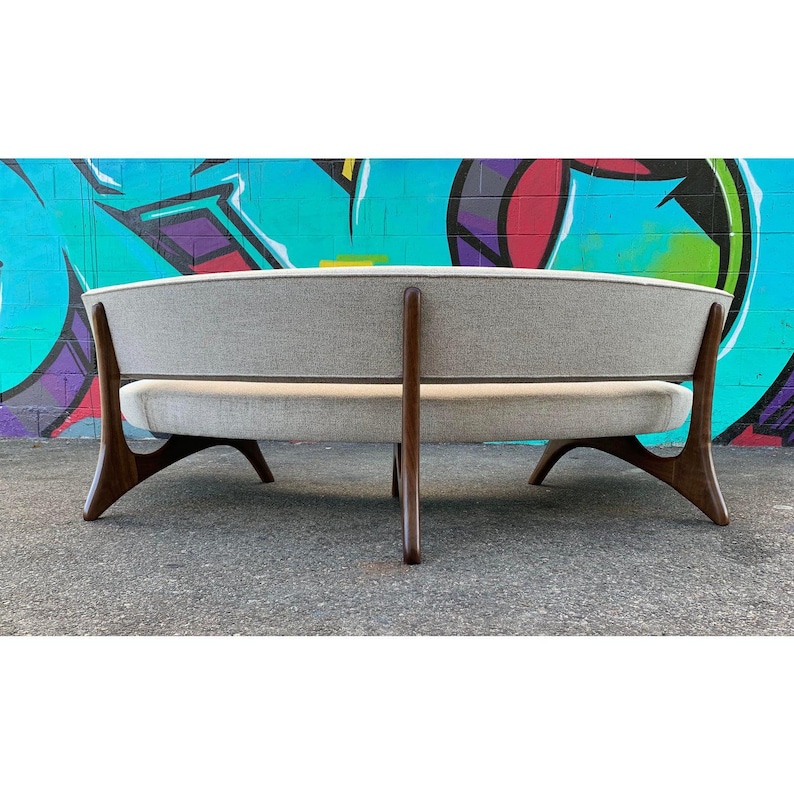 Mid Century Style Floating Curved Sofa image 8