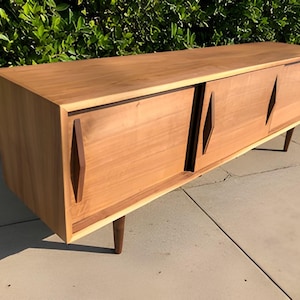 6ft Mid Century Walnut Media Credenza