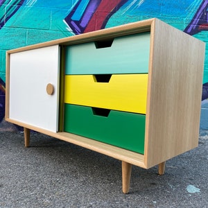 Hand Crafted White Oak Credenza