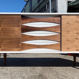 Mid Century Custom Walnut Credenza Sideboard