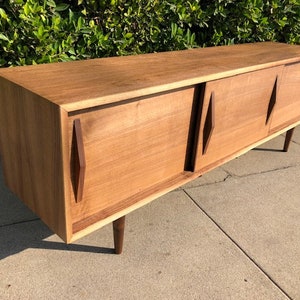 6ft Mid Century Walnut Media Credenza