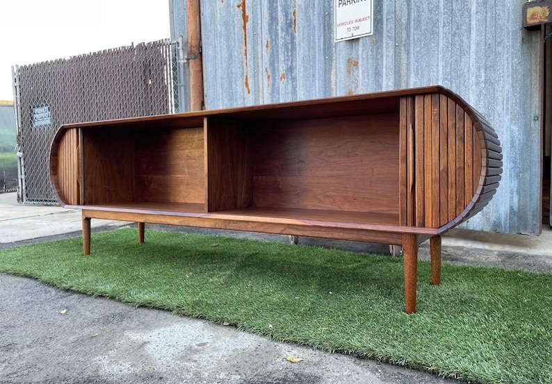 WestCoastModernLA Tambour Door Media Credenza