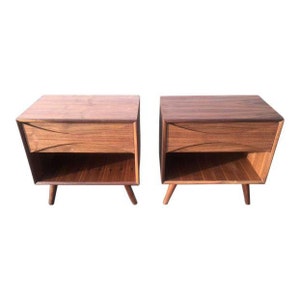 Mid Century Custom Bowtie Nightstands