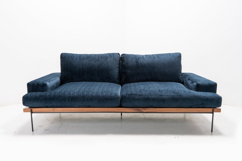 Modern Wood-Rail Sofa image 2