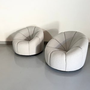 Custom Barrel Channel Lounge Chairs / Pair