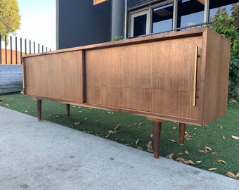 72″ Hand crafted streamline walnut credenza