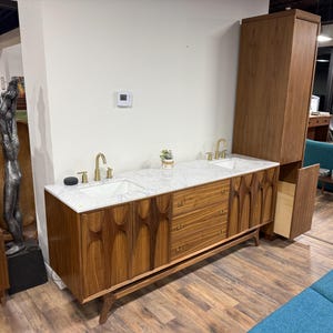 84" Brasilia Style Double Sink Bathroom Vanity Bild 2