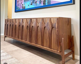 8ft Mid Century "Brasilia" Style Credenza Sideboard