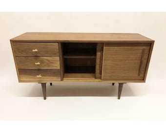 4ft Mid Century Style Walnut Credenza ( Free Shipping )