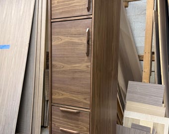 Mcm walnut linen tower cabinet | Custom size