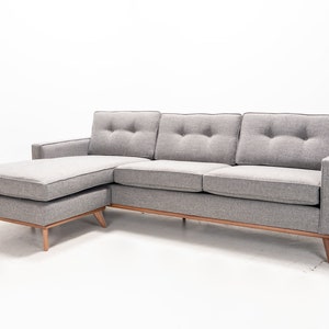 Mid Century Style "Sully" Sofa Reversible Chaise