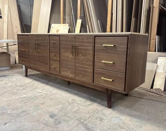 96" Mid Century Modern Double Sink Vanity