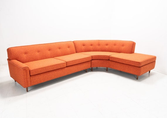 Mid century curved sectional deals