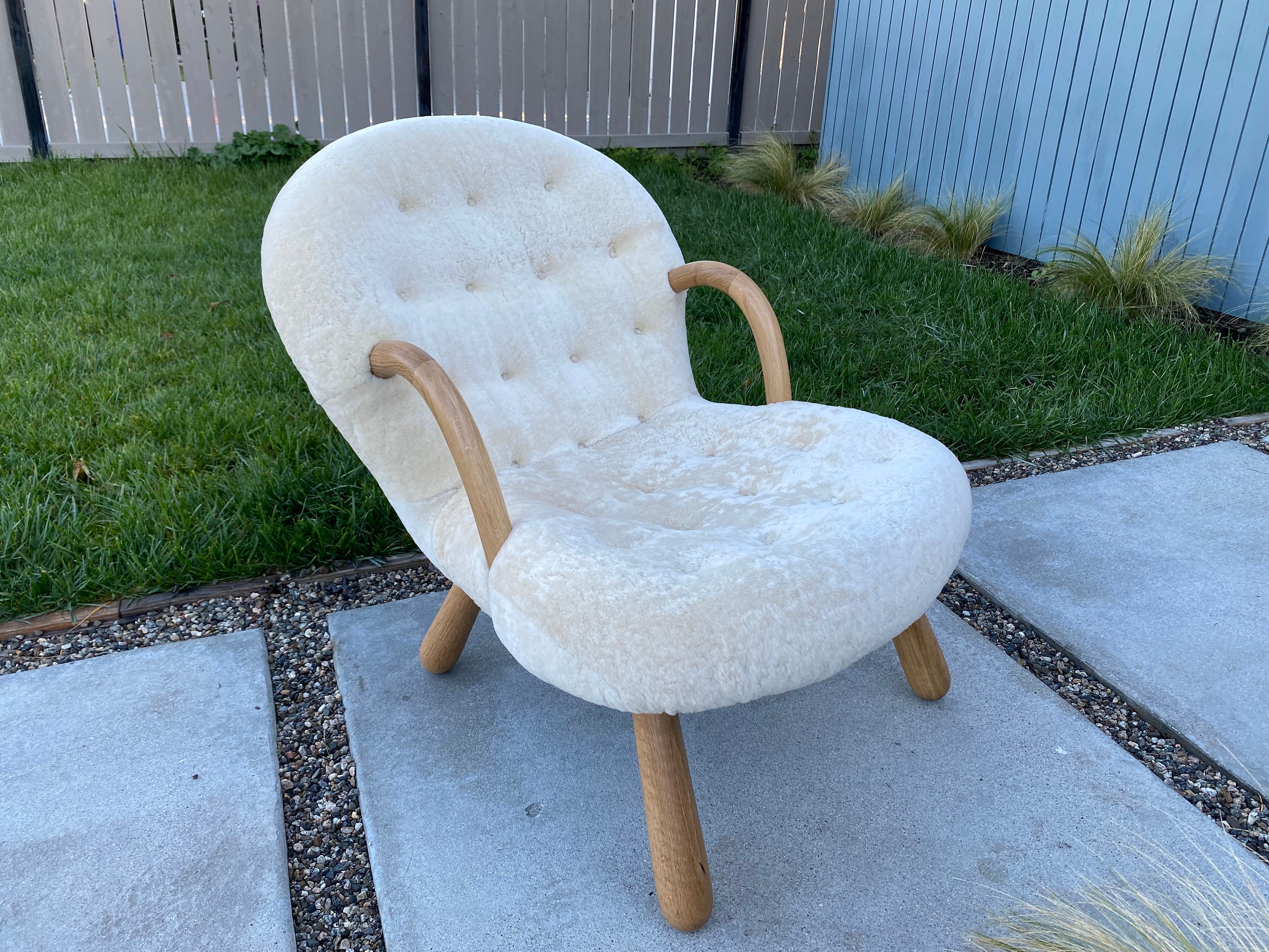 Philip Arctander Style Shearling Clam Armchair - Etsy