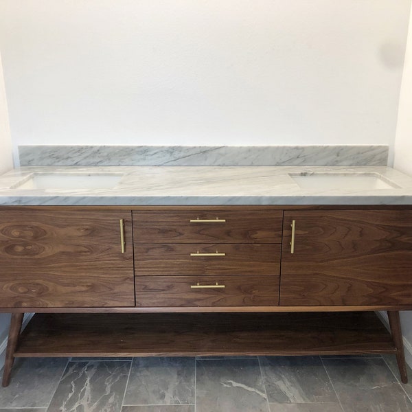 72" Mid Century "Streamline" Bathroom Vanity