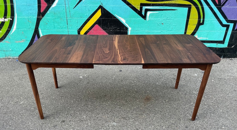 Mid Century Walnut Solid Dining Table Extendable - Etsy