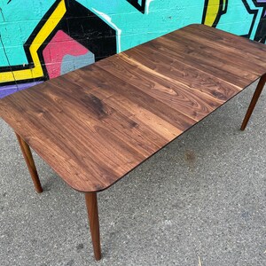Mid Century Walnut Solid Dining Table Extendable - Etsy