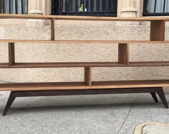 72" Walnut Bookcase Sideboard