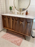 48” Brasilia style single sink vanity - two hinged doors w/ Shelf