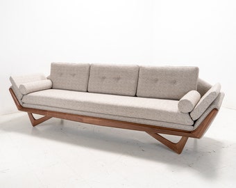 Mid Century “Pearsall” Style Sofa |Back Trim Bolsters