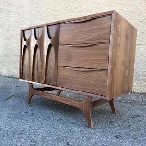45” Walnut Brasilia Style Vanity – Mid Century Modern Sink Cabinet