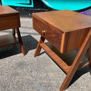 Mid Century Style Sculptural Night Stands