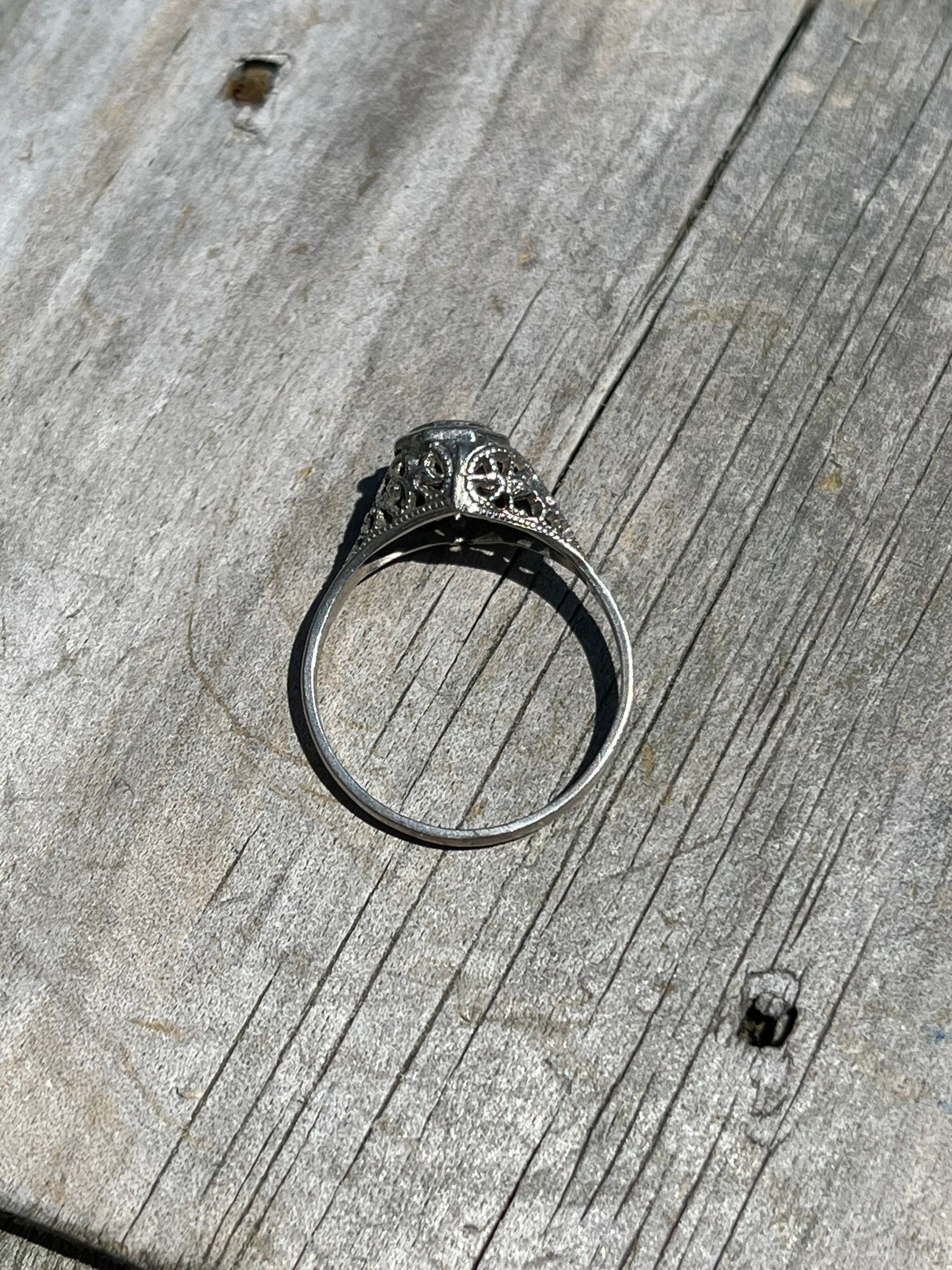 Sterling Silver Edwardian Engagement Ring Setting Early 1900s Etsy