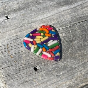 Rainbow Sprinkle Guitar Pick Real Sprinkles made to order