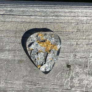 Silver and Gold Flake Guitar Pick