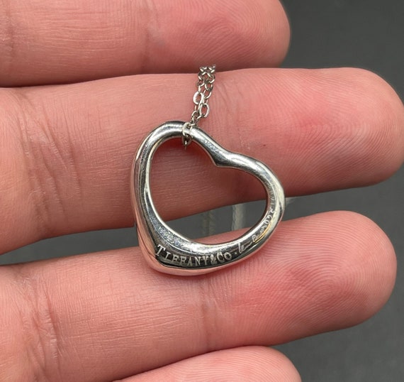 Jackies Heart Necklace Yellowjackets Authentic Tiffany and Co Open
