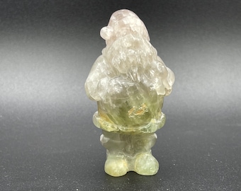 Fluorite Santa Claus Carving: Rainbow Healing Crystal Gift