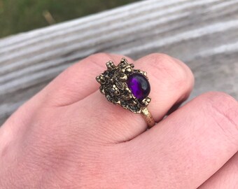 Amethyst Nest Egg Ring Promise Ring Unique Mom Jewelry New Mom Easter Ring